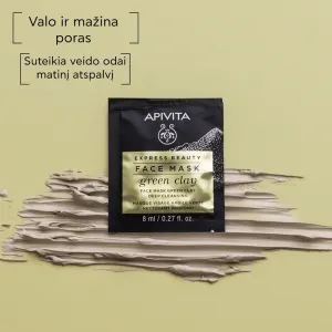 APIVITA EXPRESS BEAUTY veido kaukė su žaliuoju moliu, valomoji 8ml N2